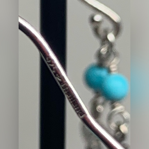 Silpada Vintage Sterling, Turquoise & Magnesite CHIC Chandelier Earrings - Picture 5 of 15